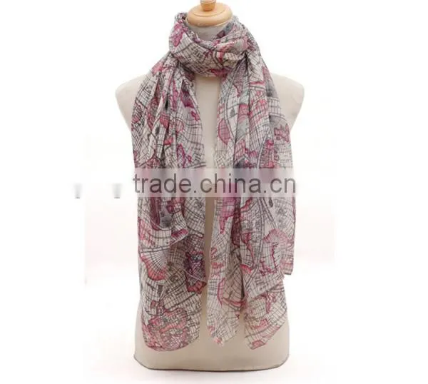 Custom Design Digital Print Excellent 100% Silk Scarf Bound photo-4