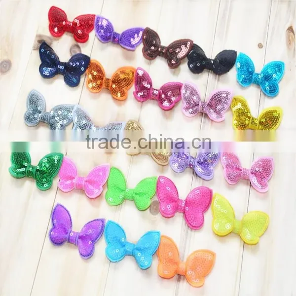 Cheap Petite 6cm Sequin Hair Bowknot,colorful Sequin Bow Headband Hair Accessory photo-2