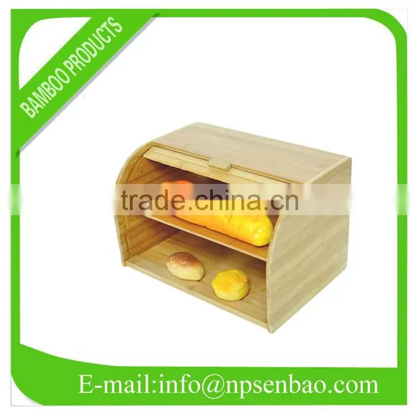 Bamboo 2 Tier Bread Box / Bamboo Break Box
