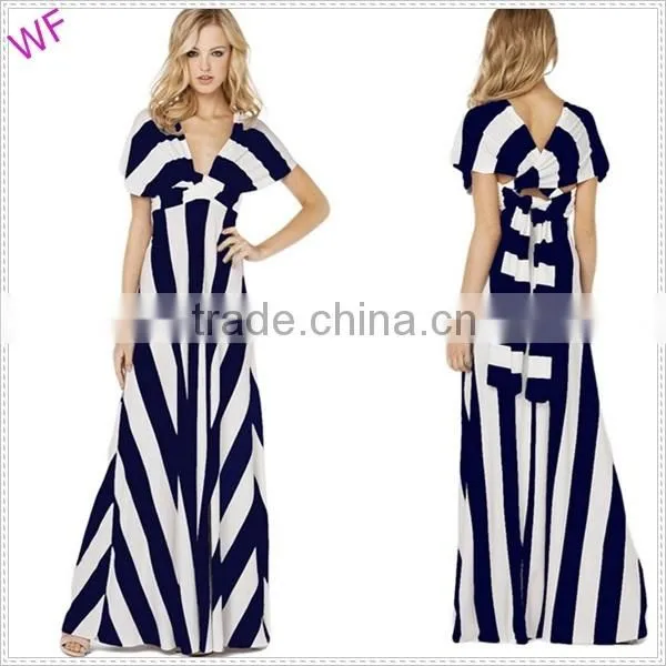 Ladies Western Stripe Long Maxi Dress photo-4