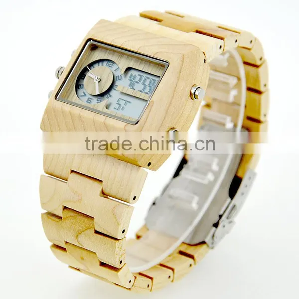 OEM/ODM Watch Factory Wooden Material Simple Custome Digital Watch photo-6