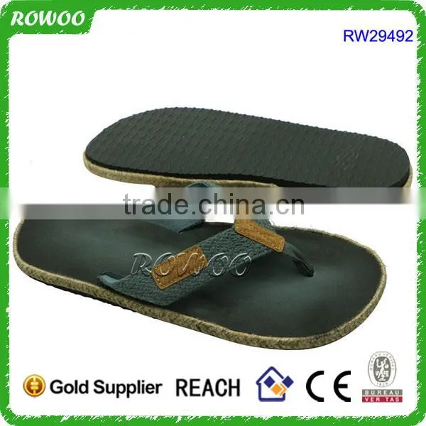 ROWOO Men's Grey High Quality Wrap Espadrille Sandal photo-2