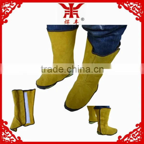 Split Leather Leg Welding Bib Apron/shoe Protectors for Welding photo-3