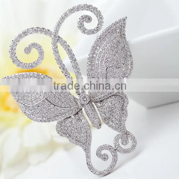 Platinum Plated Designer Fairy Butterfly Brooch With AAA+ Cz Micro Pave Setting for Women and Men photo-3