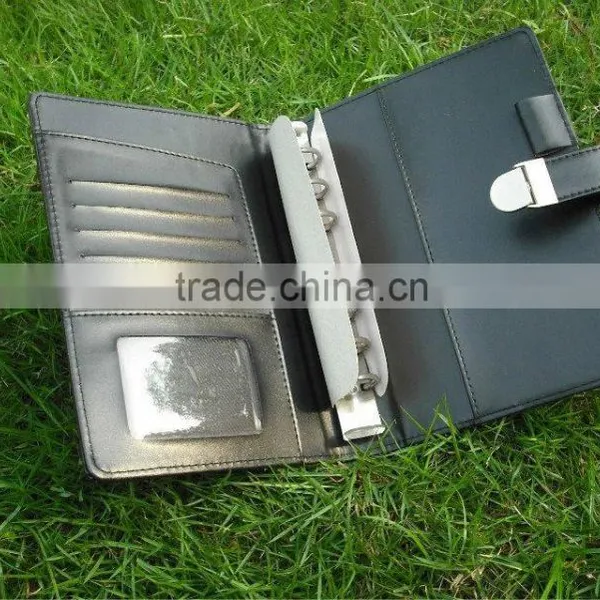 Leather Business Agenda Folder With Card Holder, Pen Loop photo-2