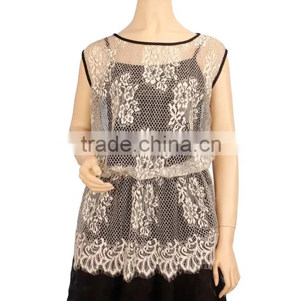 Wholesale Women Clothing Girls' Lace Sleeveless Blouse With Waist Strap photo-2