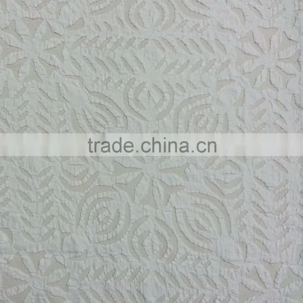 Applique Indian Handmade cutwork white bedspread
