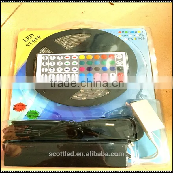 RGB LED Strip Lights 5M RGB Strips+power Supply+controller Led Strip Set photo-2