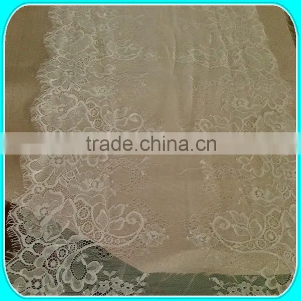 14"*108" White Lace Table Runner in Gold