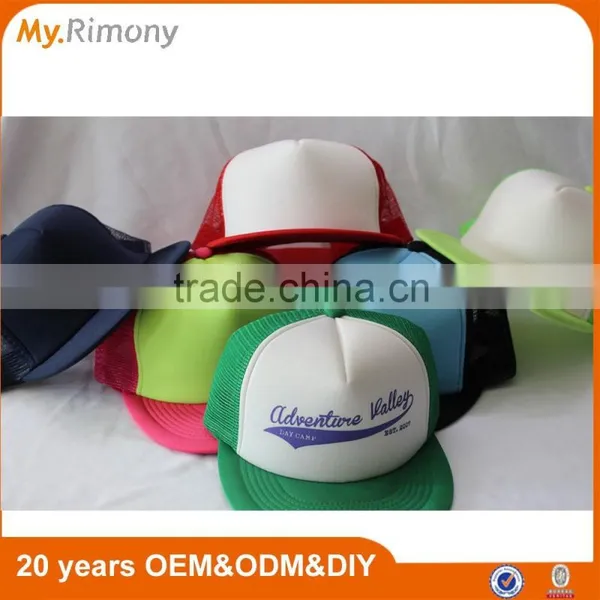 Various Color 100% Polyester Sample Free Flat Cap/ Snapback Trucker Cap