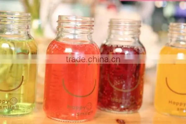 Pattern Colored Glass Drinking Bottles With ScrewMetal Lids photo-2