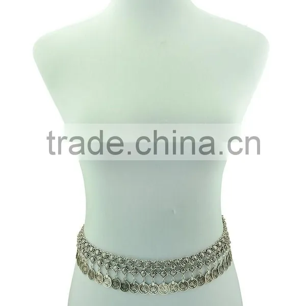 Fashion Gypsy Boho Hippie Shimmy Belt Belly Dancer Dangle Coins Waist Chain photo-2
