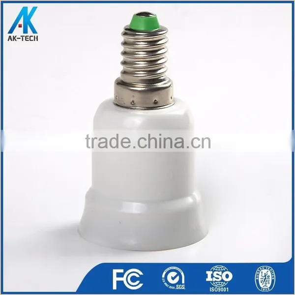 Plastic Lamp Base E27 E14 to E27 Light Bulb Socket Extension Adapter photo-2