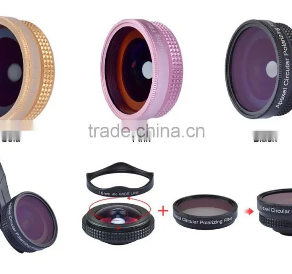 Universal 2 In1 Clip Wide Angle + CPL Filter Mobile Phone Camera Lens For IPhone 5 5C 5S 6 6+ 6S 6S Plus Samsung photo-4