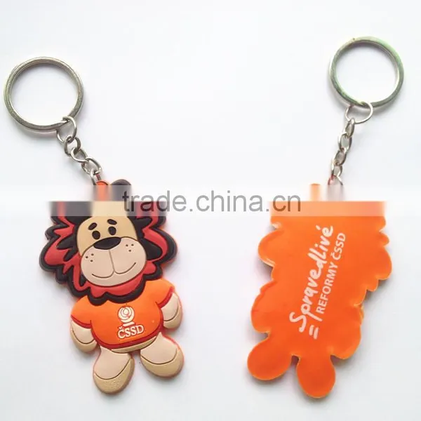 Cute Funny Lion Shaped PVC Key Chain Metal High-quality Rubber Promotional Keychain Manufacture photo-2