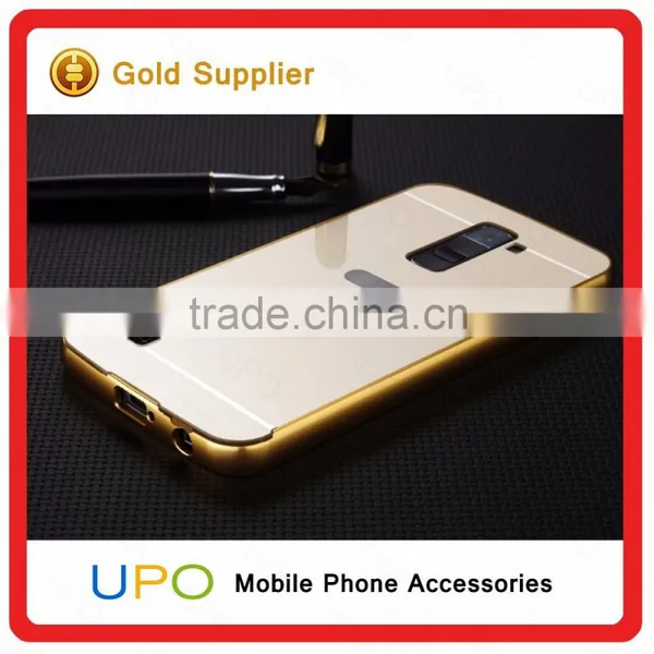 [UPO] Luxury 2 in 1 Metal Aluminum Bumper Electroplating Mirror Back Cover Shockproof Phone Case for LG K7 photo-3