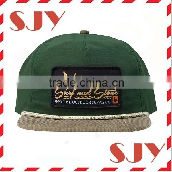 Custom 5 Panel Flat Short Brim Snapback Hat With Suede Brim photo-5
