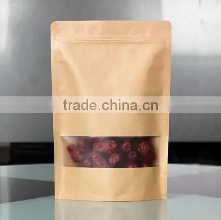 High Quality Food Grade Brown Kraft Food Packaging Paper Bags With Window photo-4