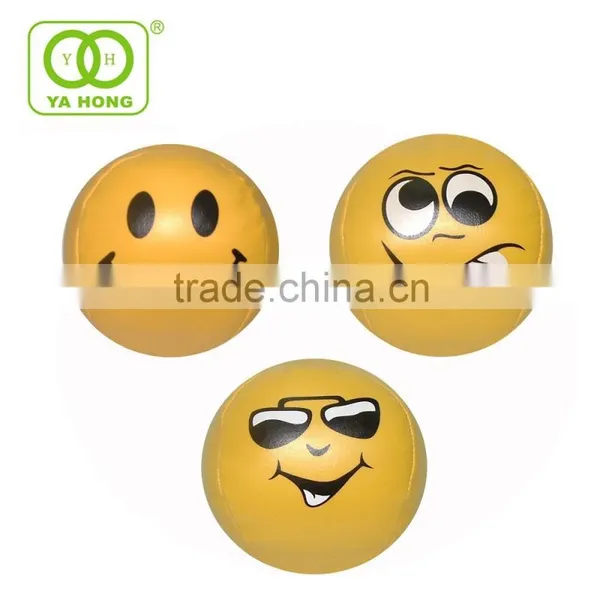 Yellow Smiley Face Soft Toys Ball, pp Cotton Stuffing Baseball, Stress Balls