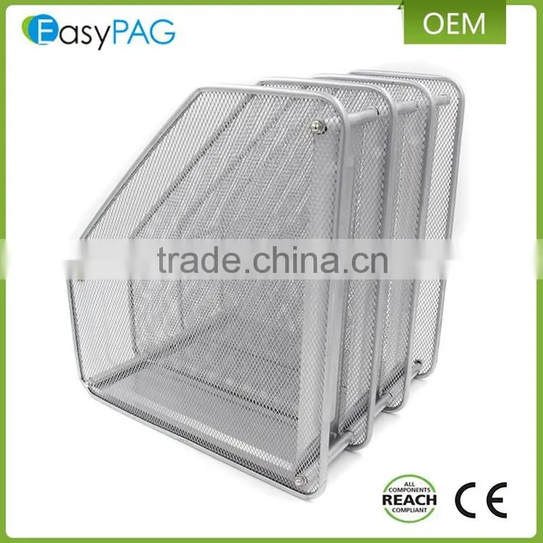 EasyPAG 3 Compartment Assemble Metal Wire Mesh Desktop Magazine Rack photo-3