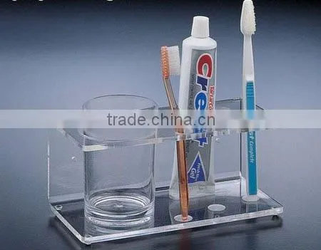 acrylic organizer for cup and toothbrush