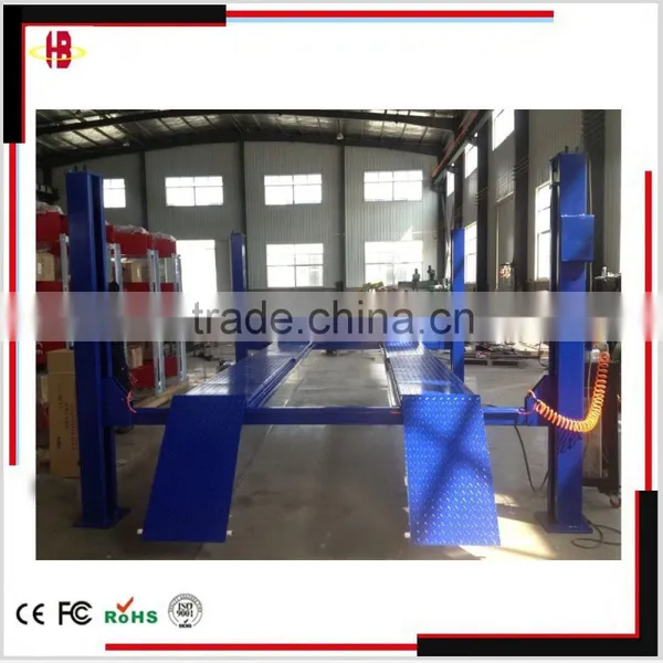 Four Post Garage Vehicle Lift With Rolling Jack and Hydraulic Power Unit photo-3