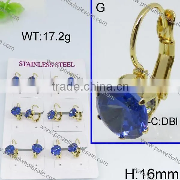 Hot Design Gold Plated Gemstone Stud Earring photo-2