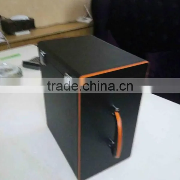 Factory Wholesale Custom High-grade Black PU Leather Box 6 Bottles of Red Wine Champagne photo-3