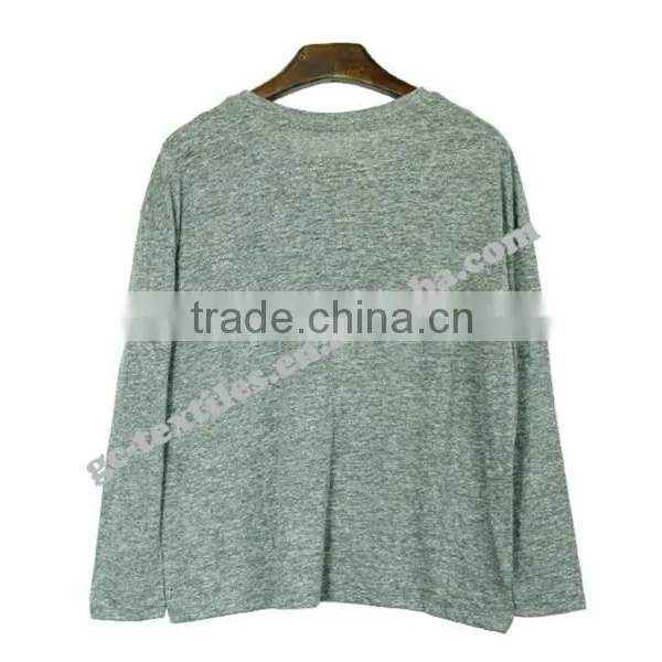 Girl's Manlange Grey Printed Long Sleeve T-shirts photo-2