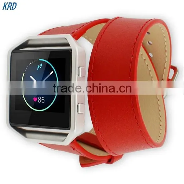 High Quality Cuff Bracelet Watchband Leather Strap For Fitbit Blaze Smart Watch photo-3