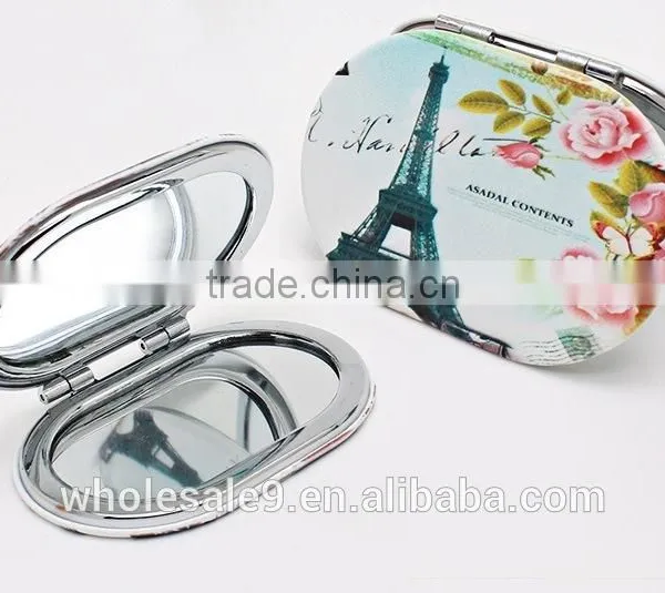 Pu Leather Make up Protable Folding Mirror photo-3