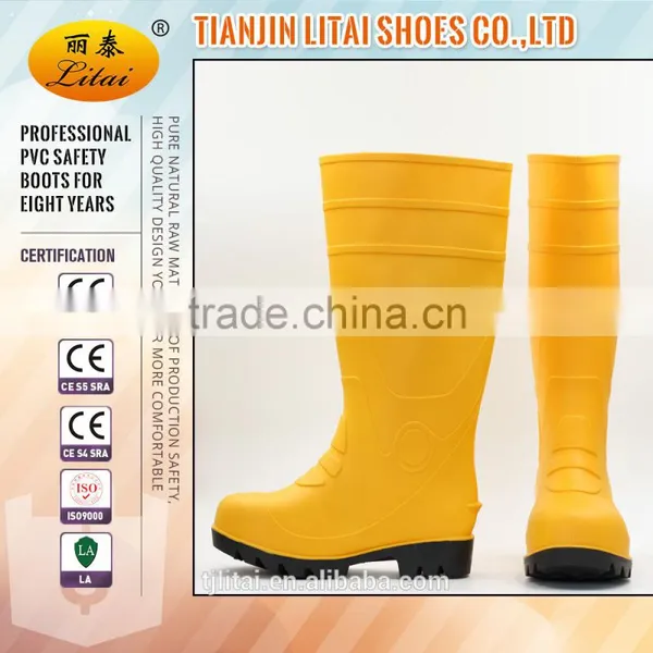 Yellow Black PVC Safety Gumboots ,comfortable PVC Work Boots,cheap Safety Shoes photo-4