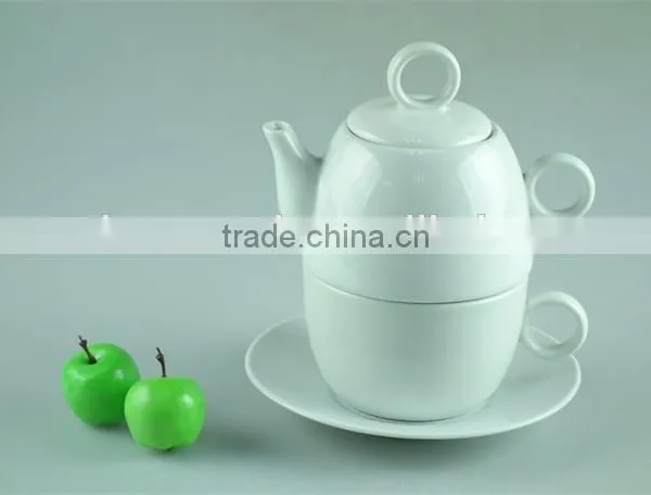 White Cheap Ceramic Teapot With Cup Set for Tea/coffee Use photo-2