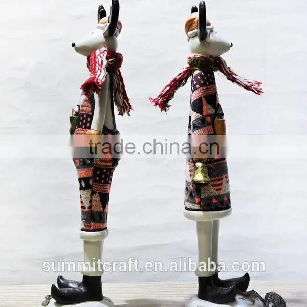 Creative Color Painting Resin Reindeer Figurines Christmas Decoration photo-2