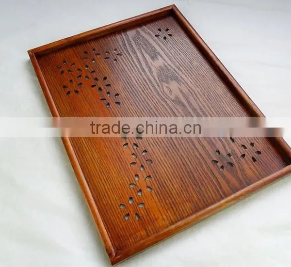 Hollow Carved Wooden Tea Tray photo-3