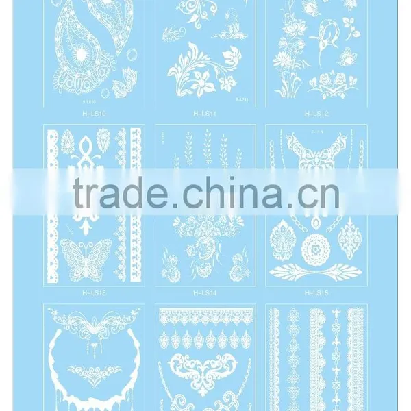 High Quality Body Jewelry White Color Temporary Hand Tattoo Sticker For Men T005-008 photo-3
