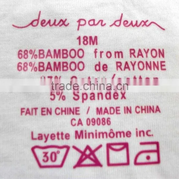 Low temperature Tagless Heat Press label