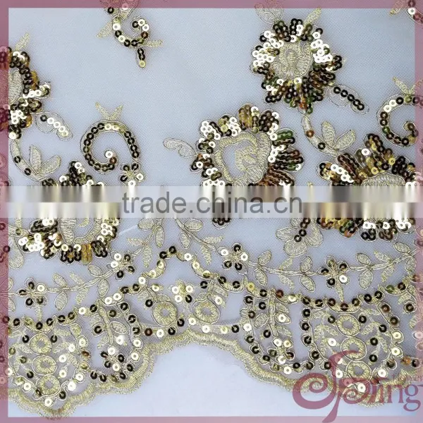 African Swiss Embroidery Voile Sequins Fabric for Wedding Party Dress photo-2