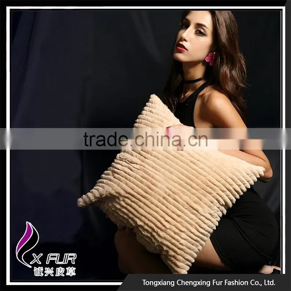 CX-D-99 New Design Rabbit Fur Cushion Cover For Office Chair photo-4