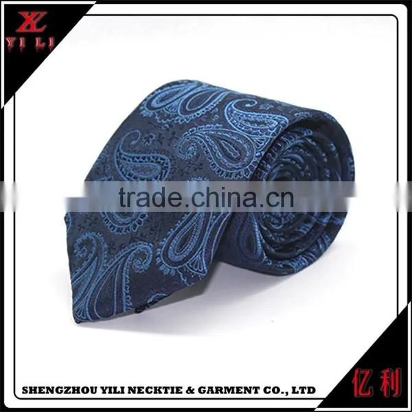 Blue 100% Silk Necktie Custom Tie Woven Printing Necktie photo-4