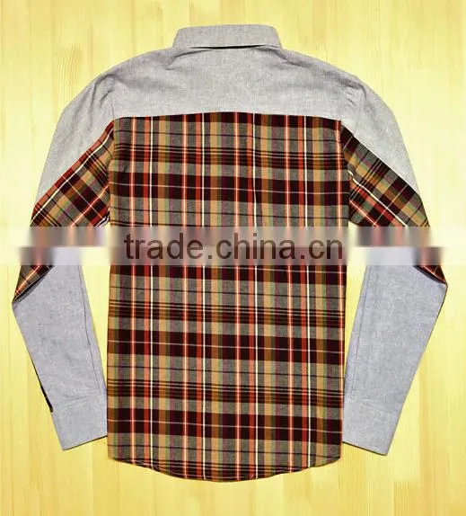 New Style Man's Oxford With Double-brushed Cotton Split Joint Shirt photo-3