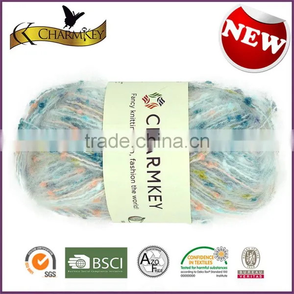 Charmkey New Fancy Knitting Yarn Acrylic Polyester Blended Yarn Mohair Like Yarn photo-3