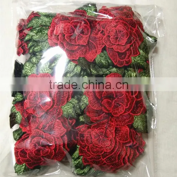 Custom Women Clothing Applique Embroidery 3d Flowers Patches photo-2