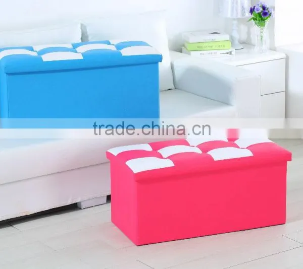 PU Leather Thick Foldable Shoes Storage Stool Box Bench Seat photo-4