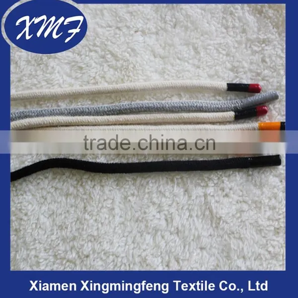 Factory Price Round Waxed Cotton Shoelaces With Rubber Tips photo-4