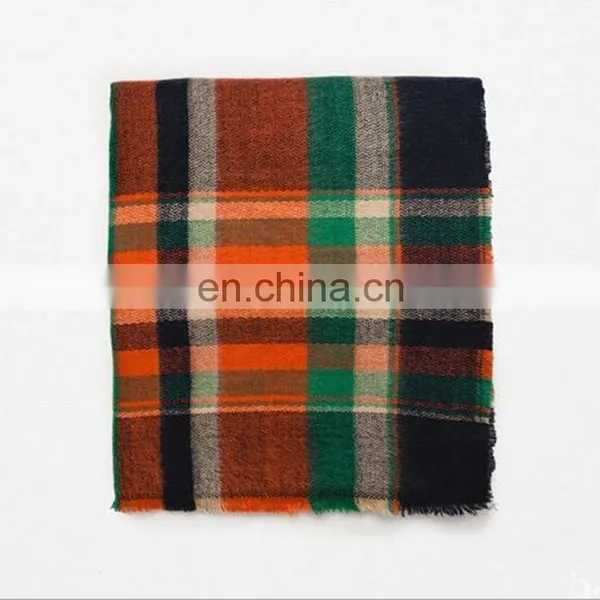 Autumn And Winter Warm Acrylic Plaid Scarf Squares photo-4