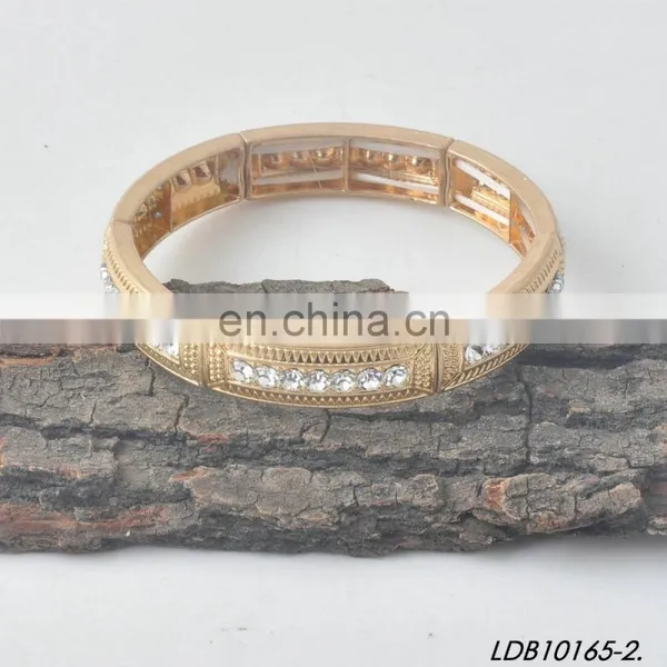 Gold Silver Crystal Stretch Bracelet photo-2