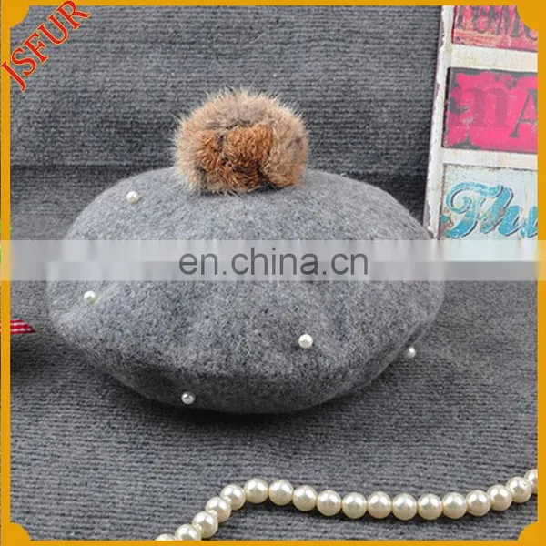 Custom Colour Real Fox Fur Pearl Kids Cap Hat photo-4