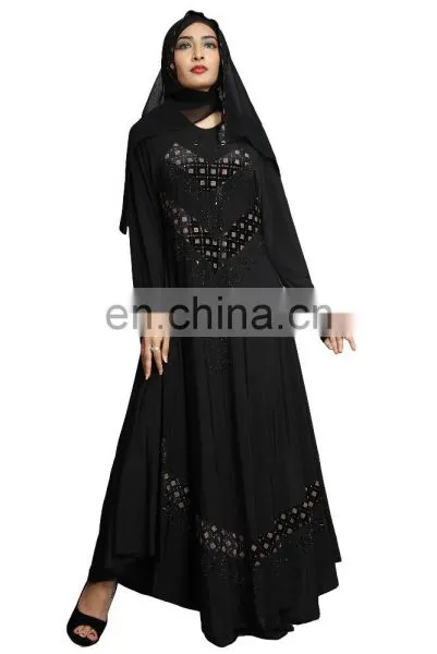 Women's New Casual Daily Wear Embroidery Abaya Burkha With Embosed Velvet Work And Chiffon Dupatta photo-5