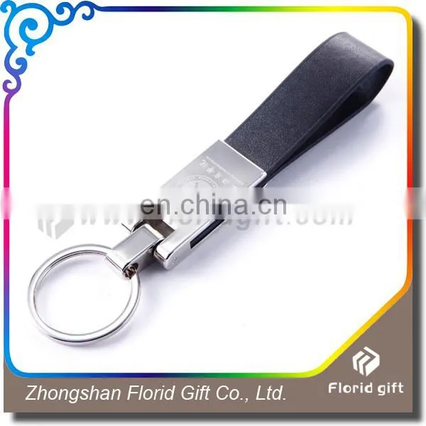 Wholesale Logo Printed Leather Fob Keychain With Ring and Hook photo-6
